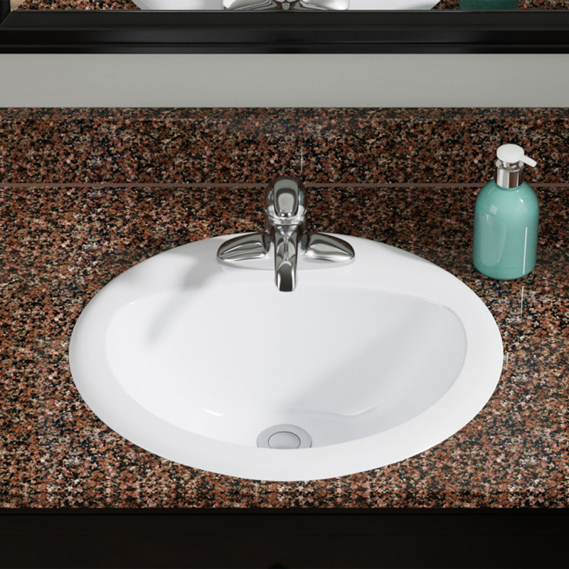 MRDirect Vitreous China Oval DropIn Bathroom Sink with Overflow
